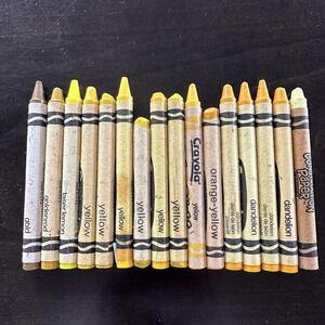 Vintage Lot Yellow Crayola Crayons Binney Smith Discontinued Gold Dandelion USA